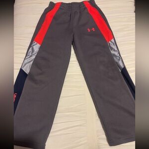 Under Armour Kids Charcoal Joggers with Red and Silver Accents